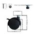 2 Inch Furniture Caster Wheels, 4 Pcs Swivel Plastic Rollers with Locks for Cabinet Drawer Table Desk