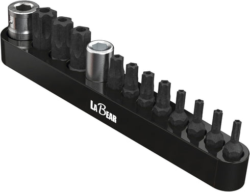 LABEAR 13pcs Tamper Proof Torx Bit Set, Premium S2 Alloy Steel with Bit Holder, 13-Piece Security Star Bits