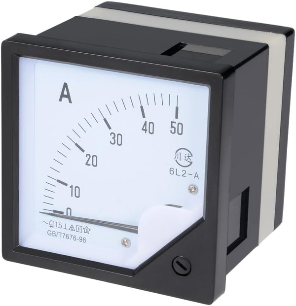 uxcell AC 0-50A Analog Panel Ammeter Gauge: Ampere Current Meter 6L2 with 1.5 Error Margin