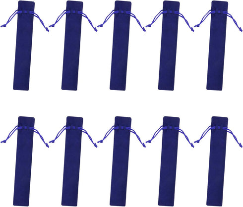 Tupalizy 10PCS Velvet Drawstring Pen Pouch Bag, 6.9x1.4 Inch Small Case for Protecting Gifting Storing Pens (Blue)