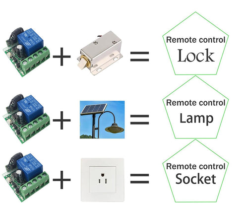 12V 1CH 433Mhz Light,Solonoid(2 QIACHIP DC RF Wireless Relay Remote Control Momentary Toggle Delay Switch Transmitter