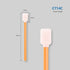 Foam Swab Sticks (100 pcs Large Rectangular Foam Tips, 5.25", Orange) Cleanroom Cleaning Swab Sponge Stick for Inkjet Printer, Optical Instruments, Car Detailing