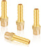 KOOTANS 4pcs Brass Hose Barb Fittings, 5/16" Hose Barb to 1/8 NPT Male Thread Air Hose Quick Coupler