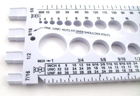Stainlesstown Nut Bolt Thread Gauge, White
