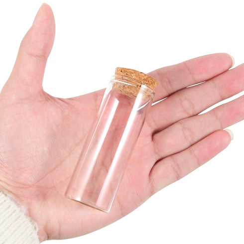 24PCS 40ml Glass Test Tubes with Cork Stoppers, 30 x 80mm Liquid Sample Vial for Bath Salt, Candy Storage