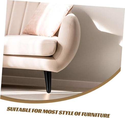 4Pcs OSALADI Black Metal Furniture Legs Oblique Cone Sofa Replacement Feet for Cabinet Couch Coffee Table Tv Stand Iron