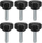 uxcell 6pcs Knurled Clamping Knobs M6 x 15mm, Metric Zinc Plated Carbon Steel Thumb Screw, Black
