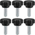 uxcell 6pcs Knurled Clamping Knobs M6 x 15mm, Metric Zinc Plated Carbon Steel Thumb Screw, Black