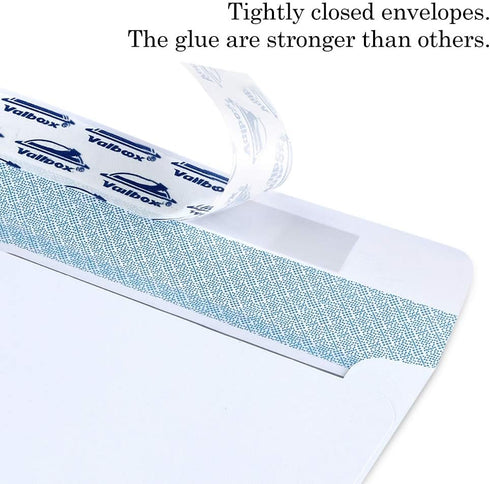 ValBox 200 Count #8 Double Window Envelopes, 3 5/8" x 8 11/16", Flip and Seal Security Check Envelopes