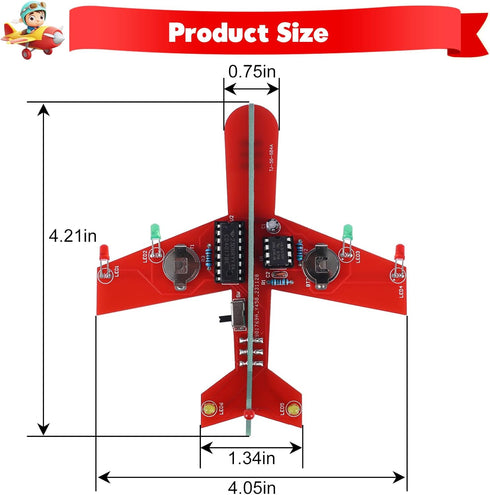 3 Soldering Learning Kit, ICSTATION DIY Airplane Kit with Color LED Flashing Lights Airplane Soldering Project Kit