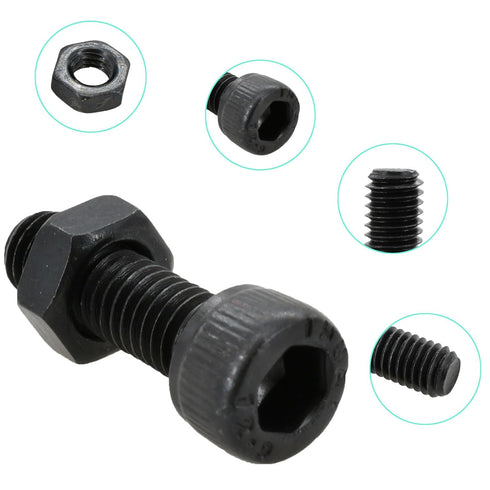 Hex Socket Head Cap Screws Metric Thread Hexagon Allen Drive Machine Bolt Nuts Metal Standard Fastener Hardware Alloy Steel Assortment Kit Set 405pcs Black 12.9 Class M3 M4 M5