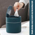 Mini Desk Trash Can with Lid, 0.5 Gallon Blue Plastic Covered Waste Basket with 180 Trash Bags