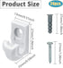 24 Pack White Down Wall Clip Closet Shelves Clips Wire Shelf Loop Clips Plastic Heavy Duty Wire Shelf Brackets Included Clips Screws and Expansion Tubes for Wire Closet Shelving