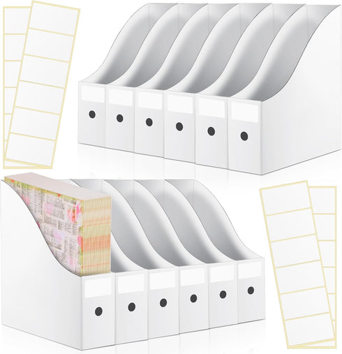 Thenshop 12 Pieces Cardboard Magazine File Holder: 12 x 12 Paper Storage Organizer for Students, Teacher Desk Office