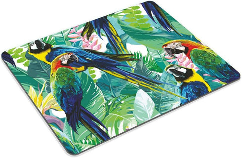 Smooffly Custom Colorful Parrots and Exotic Flowers Gaming Mouse Pad - Rectangle Non-Slip Rubber Mousepad
