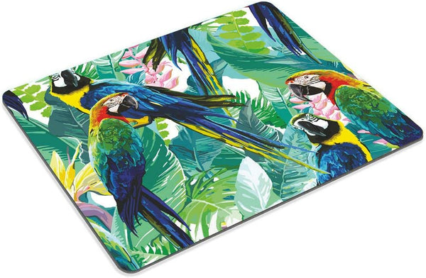 Smooffly Custom Colorful Parrots and Exotic Flowers Gaming Mouse Pad - Rectangle Non-Slip Rubber Mousepad