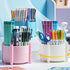 M&G 360 Degree Rotating Pen Holder for Desk Organizer, 4 Compartments Desktop Pencil Holder, Desk organizers and Accessories Storage Stationery Supplies Cute Pencil Cup for School Office Home (White) by M&G