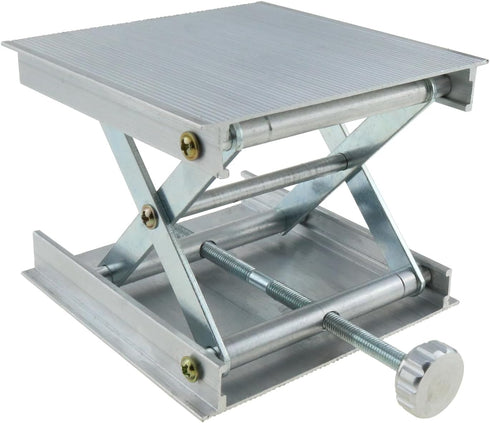 Lab Lifting Platform 90mm Adjustable Rack, Silver Tone Aluminum Alloy Lab Jack Lift Stand Support Platform