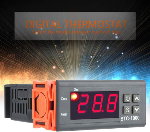 STC-1000 Digital Temperature Controller with Sensor, Electric Thermostat Control 110-220V