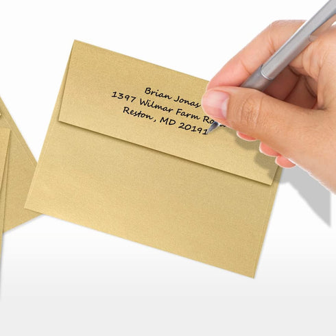 LUXPaper A2 Invitation Envelopes, Peel & Press, 4 3/8" x 5 3/4", Blonde Gold Metallic, 50 Qty