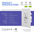 Wall Outlet with USB Ports, 3-Port USB C Outlet, 30W 6.0A Electrical USB Outlet, 2-Pack, Matte White.