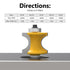 5Pcs Set 1/2 Inch 1/8" 3/16" 1/4" 5/16" 3/8" Newdeli Bullnose Router Bit Shank - Radius - Carbide Bearing Half Round