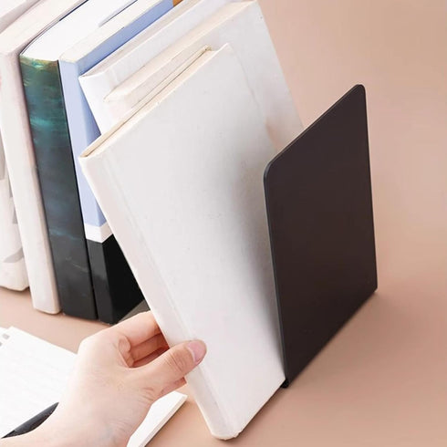 jiingekk Book End, L-Shaped Bookends Book Holders Shelf Book End Book Stoppers Book Support Rack Desk Organisers