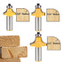 Yakamoz 6Pcs 1/2 Inch Set Shank Round-Over Router Bits Corner Rounding Edge-Forming Roundover Beading Router Bit