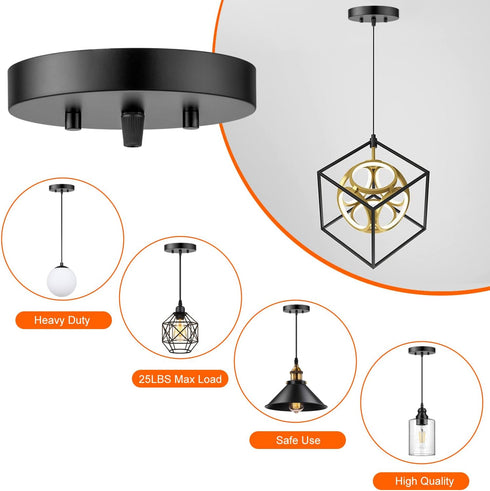 6 inch Qc Ceiling Light Cover Plate, Canopy Kit for Chandelier and Pendant Light, Light Fixture Cover Plate