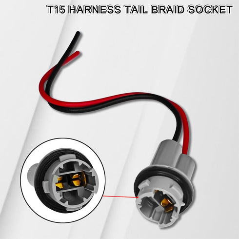 2PCS T15 Harness Pigtail Socket, 194 Bulb Socket Tail Light Wire Harness for GM Chevrolet