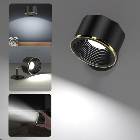 3 6 360Rotate ORIA LED Wall Sconces, Stick on Wall Light, Rechargeable Wall Mounted Lamp with Brightness, Color