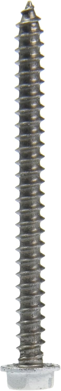 White Hex Head Sheet Metal Screws 8 x 2, Piece-12, 014973187057