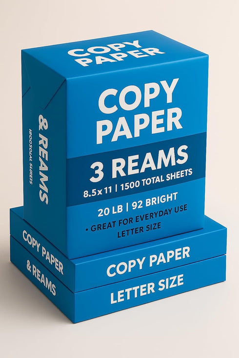 Generic Printer Paper - 8.5 x 11 White Letter Size Copy Paper, 3