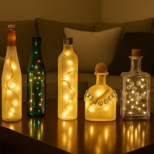 6.5 20 Bulbs Bulbs 4-Inch Novelty Lights Feet Vintage Short Mini Light String, Clear on Green Wire, Spacing Fairy