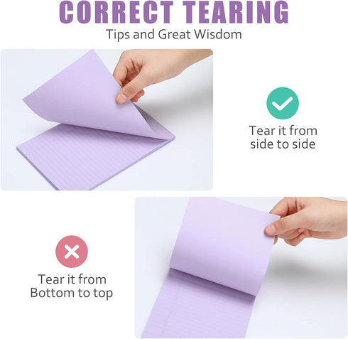 TaoBary 10 Pack Lined Sticky Notes, 500 Sheets (50/Pad), 5 x 8 Inch Colorful Self Stick Notes for Office Home Supplies