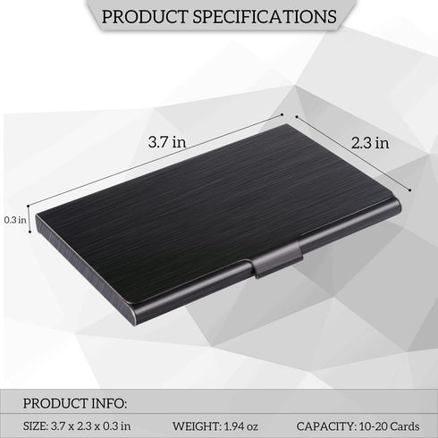 Business Card Holder: Slim Metal Case for Men & Women, Professional Stainless Steel Card Holders with Gift Box Set