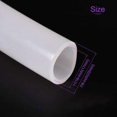 DMiotech 17mm ID 22mm OD Silicone Tube, 2.5mm Thick, 3.3 Feet White Industrial Tubing for Water Pump