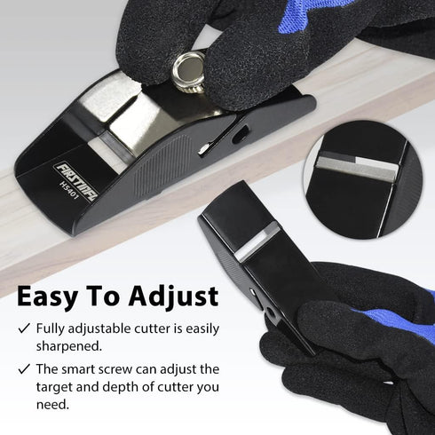 FIRSTINFO H5401 Mini Hand Plane, Small Lightweight Steel Body Trimming Plane for Woodworking