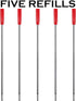 HeTaoCat Red Ink Refill Pack of 5, Replaceable Ballpoint Pen Refills, Medium Point Metal Refill (Red)