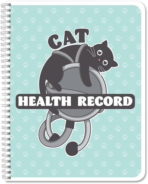 BookFactory Cat Journal/Cats Health Record Book/Vet LogBook, 100 Pages, 8.5" x 11", Wire-O Health Notebook