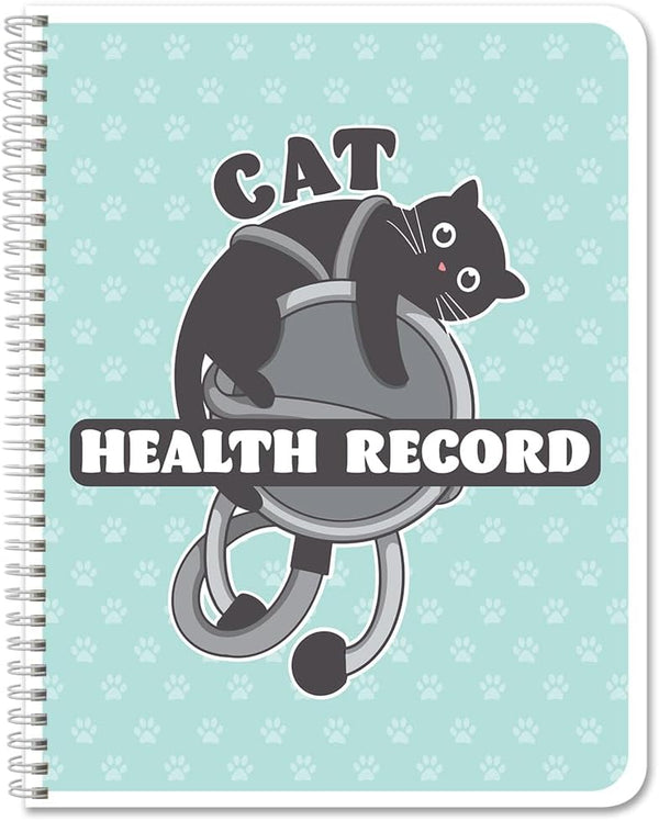BookFactory Cat Journal/Cats Health Record Book/Vet LogBook, 100 Pages, 8.5" x 11", Wire-O Health Notebook