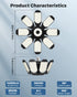 14000Lm 8 Bulb E26 Bulbs Adiding LED Garage Ceiling Lights w/ Adjustable Panels, Super Bright Deformable Basement Light