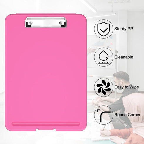 Hongri Clipboard with Storage, Heavy Duty Foldable Nursing Clipboards, Office Supplies, Coaches Clipboards for Work