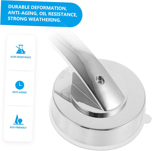 2pcs Portable Suction Handle Bars for Bathroom Strong Grip for Seniors Non-Porous Surface for Shower Bathtub and Glass