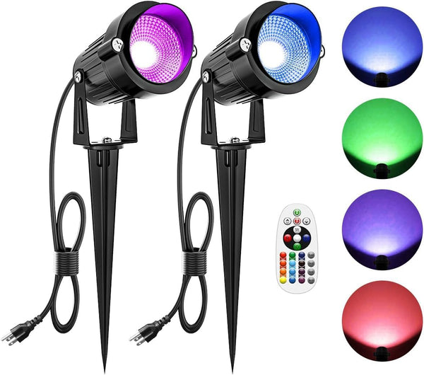 ZUCKEO Christmas Spotlights LED Outdoor Spot Lights for Yard, 10W RGB Landscape
