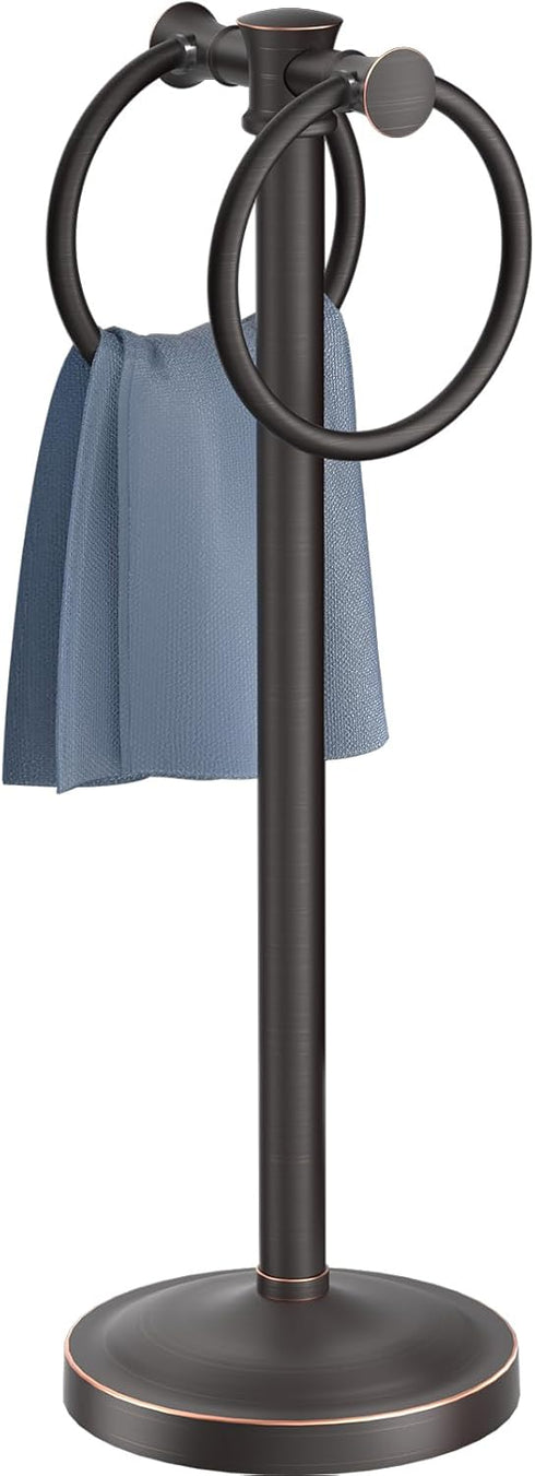 Hoimpro 17 Inch Oil Rubbed Bronze Stainless Steel Free Standing Towel Rack