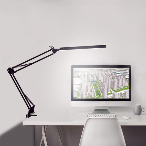 PSIVEN Dimmable (5 10-Level Dimmer) LED Architect Desk Lamp, Touch Control Metal Swing Arm Task Lamp, Eye Care Table