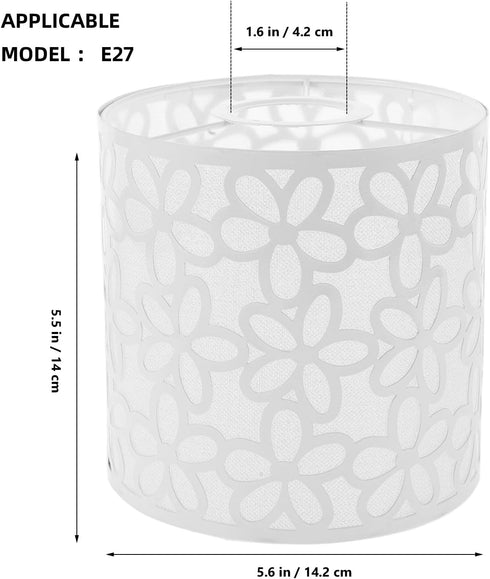 E27 5.6-Inch ARTIBETTER Iron Lampshade with Floral Cutout Design Cylindrical Metal Shade for Table & Floor Lamps