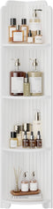 VECELO 4-Tier Bathroom Shelves for Narrow Space, Modern Corner Shelf Stand,Small Storage