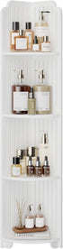 VECELO 4-Tier Bathroom Shelves for Narrow Space, Modern Corner Shelf Stand,Small Storage